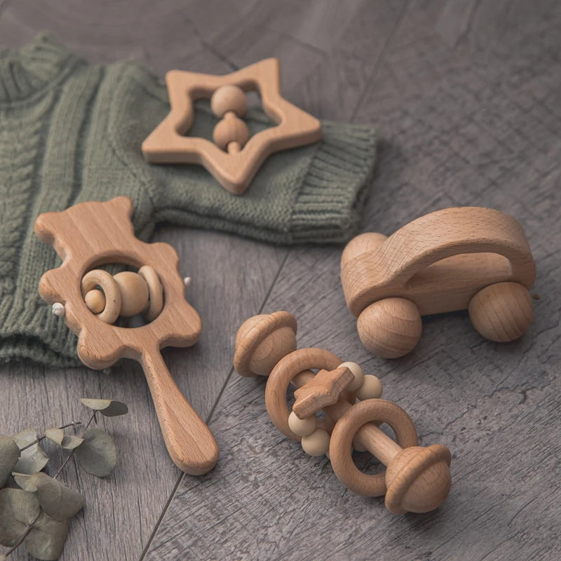 Montessori Baby Rattle – Sensory Toy for Brain & Motor Development