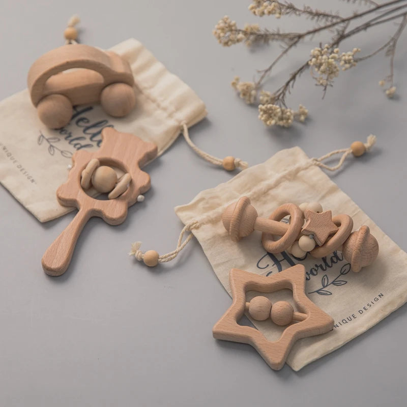 Montessori Baby Rattle – Sensory Toy for Brain & Motor Development