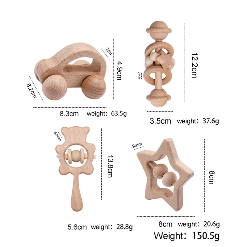 Montessori Baby Rattle – Sensory Toy for Brain & Motor Development