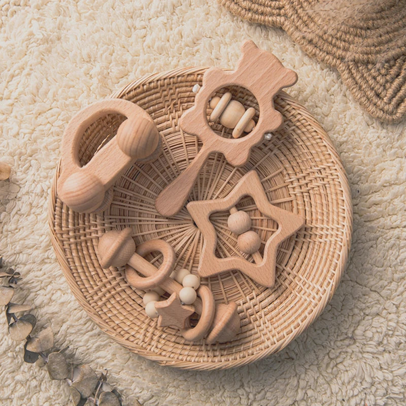 Montessori Baby Rattle – Sensory Toy for Brain & Motor Development