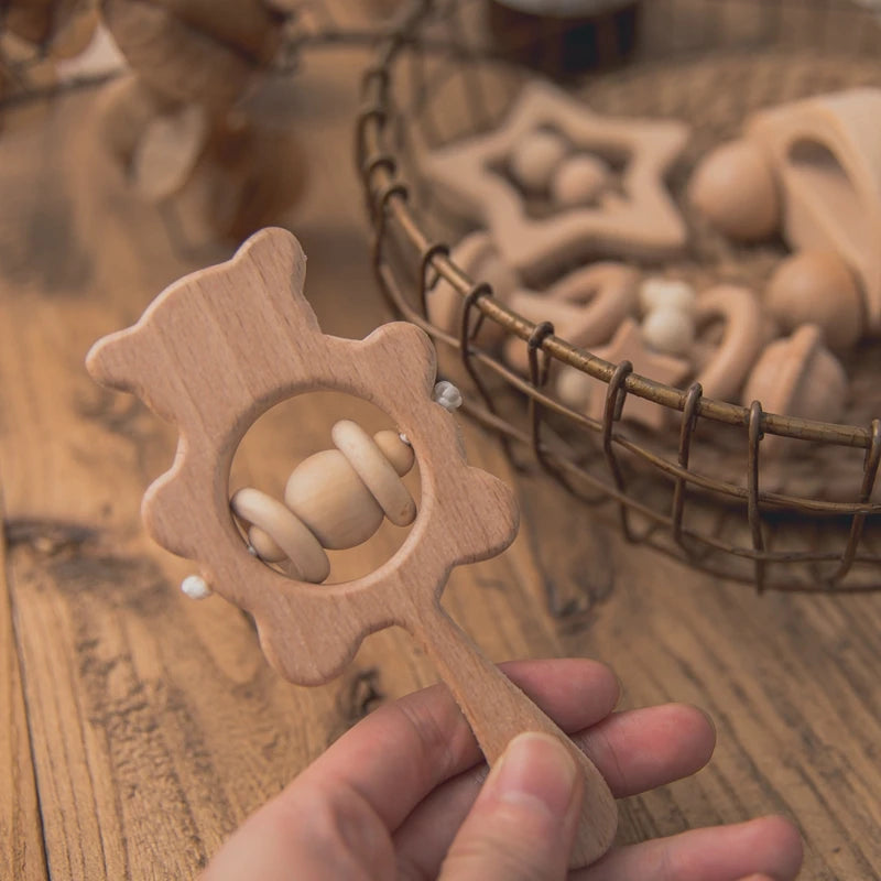 Montessori Baby Rattle – Sensory Toy for Brain & Motor Development